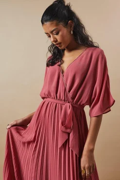 Oasis Robe Midi Plissée à Manches Kimono Petite Occasion<Femme Robes Mi-Longues|Robes