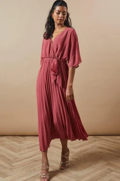 Oasis Robe Midi Plissée à Manches Kimono Petite Occasion<Femme Robes Mi-Longues|Robes