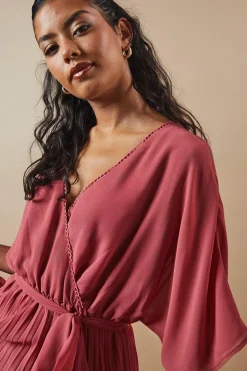 Oasis Robe Midi Plissée à Manches Kimono Petite Occasion<Femme Robes Mi-Longues|Robes
