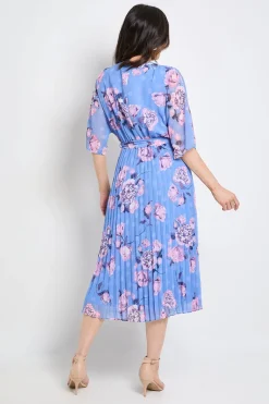 Wallis Robe Midi Plissée À Motifs Floraux Et Pois Mélangés<Femme Toutes Les Robes|Robes Mi-Longues