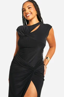 Robe Midi Plus Slinky à Détail Twist