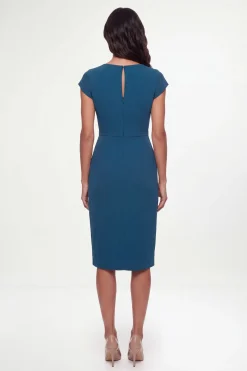 Wallis Robe Midi Portefeuille En Crêpe À Col Drapé<Femme Toutes Les Robes|Robes Mi-Longues