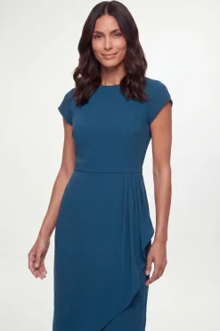 Wallis Robe Midi Portefeuille En Crêpe À Col Drapé<Femme Toutes Les Robes|Robes Mi-Longues
