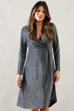 Wallis Robe Midi Portefeuille en Jersey Pailleté pour Occasions Spéciales<Femme Robes Mi-Longues|Robes Moulantes
