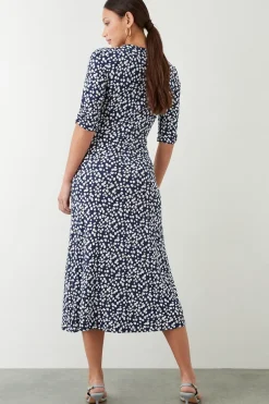 Dorothy Perkins Robe Midi Portefeuille En Jersey À Pois Bleu Marine<Femme Toutes Les Robes|Robes Mi-Longues