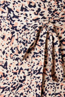 Dorothy Perkins Robe Midi Portefeuille en Jersey à Manches Volantées et Imprimé Abstrait<Femme Toutes Les Robes|Robes Mi-Longues