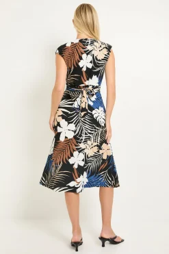 Robe Midi Portefeuille En Jersey À Imprimé Tropical Petite