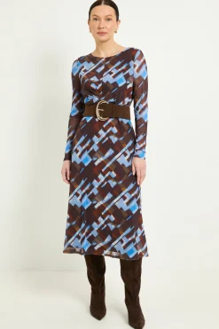 Robe Midi Portefeuille En Mesh À Imprimé Carreaux