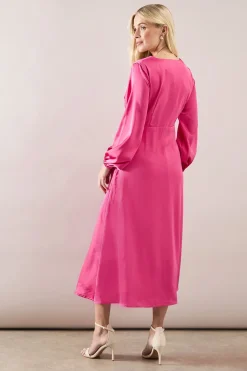 Robe Midi Portefeuille en Satin Petite