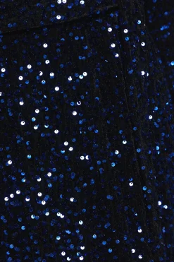 Robe Midi Portefeuille en Velours à Sequins