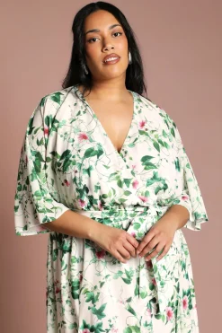 Robe Midi Portefeuille Grande Taille À Imprimé Fleuri
