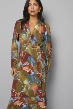 Wallis Robe Midi Portefeuille à Imprimé Abstrait<Femme Toutes Les Robes|Robes Mi-Longues