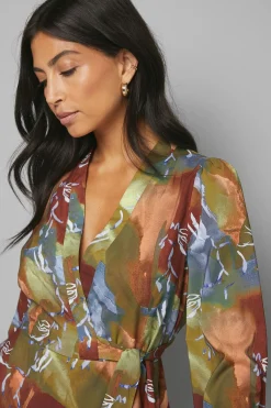 Wallis Robe Midi Portefeuille à Imprimé Abstrait<Femme Toutes Les Robes|Robes Mi-Longues