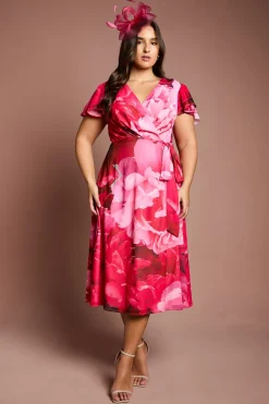 Coast Robe Midi Portefeuille Jersey Plus à Manches Volantées Doubles<Femme Toutes Les Robes|Robes D’Automne