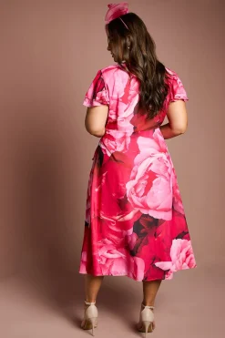 Coast Robe Midi Portefeuille Jersey Plus à Manches Volantées Doubles<Femme Toutes Les Robes|Robes D’Automne