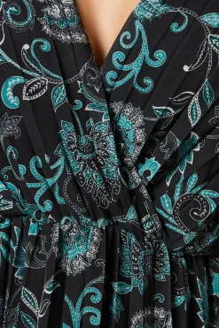 Oasis Robe Midi Portefeuille à Motif Paisley avec Inserts en Dentelle Plissée<Femme Robes Mi-Longues|Satin Et Dentelle