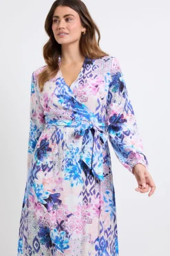 Robe Midi Portefeuille À Motif Floral