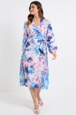 Robe Midi Portefeuille À Motif Floral