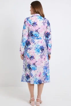 Robe Midi Portefeuille À Motif Floral