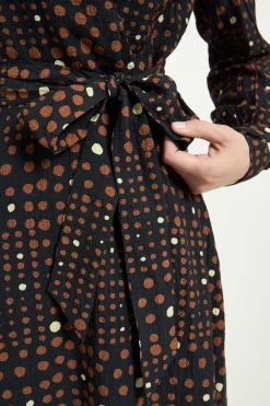 Robe Midi Portefeuille À Pois