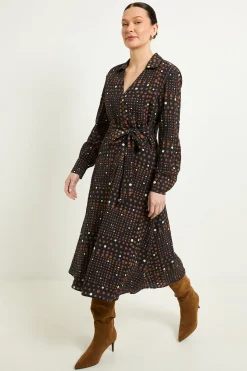 Robe Midi Portefeuille À Pois