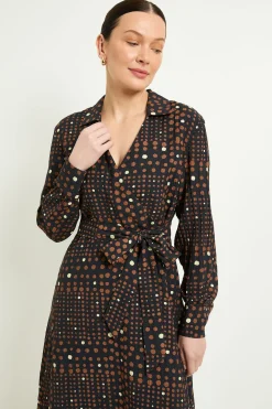 Robe Midi Portefeuille À Pois