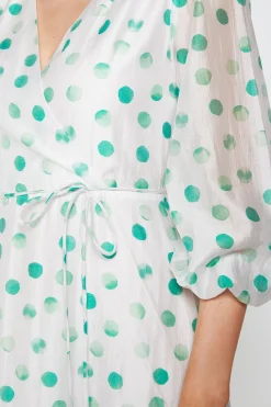 Wallis Robe Midi Portefeuille À Pois Avec Volants<Femme Toutes Les Robes|Robes Mi-Longues