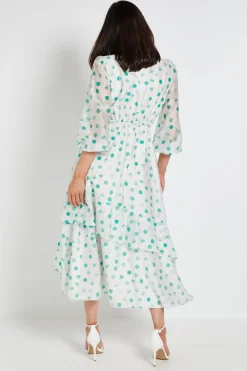 Wallis Robe Midi Portefeuille À Pois Avec Volants<Femme Toutes Les Robes|Robes Mi-Longues