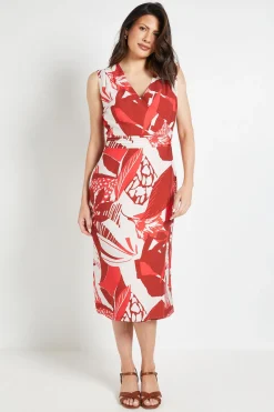 Wallis Robe Midi Portefeuille Tropicale D'été<Femme Robes|Robes Mi-Longues