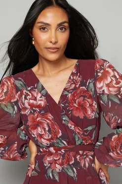 Robe Midi Péplum à Volants Floraux Petite