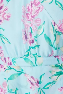 Robe Midi Péplum à Volants Motif Floral Petite