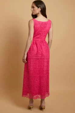 Robe Midi Premium En Dentelle À Encolure Carrée