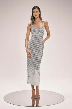 KarenMillen Robe Midi Premium Ornée De Cristaux<Femme Robes|Robes Mi-Longues