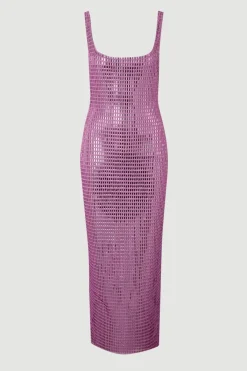 KarenMillen Robe Midi Premium Ornée De Cristaux Whitley Neill<Femme Toutes Les Robes|Robes Mi-Longues