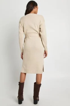 Robe midi pull de maternité à col rond