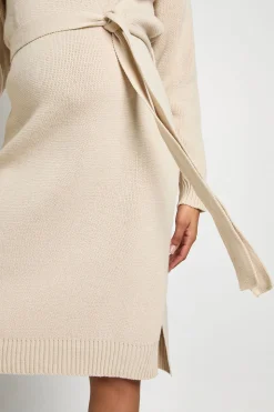Robe midi pull de maternité à col rond