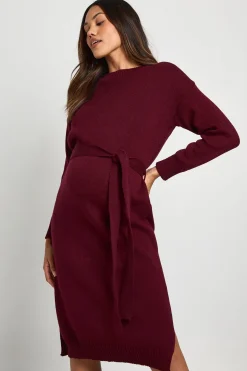 Robe midi pull maternité à col rond