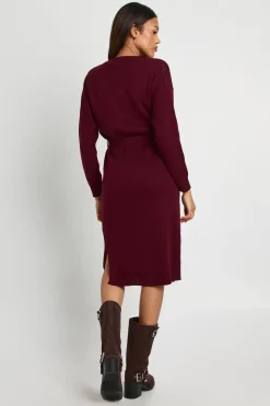 Robe midi pull maternité à col rond