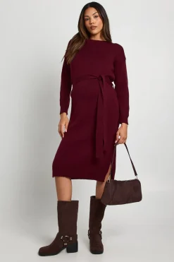 Robe midi pull maternité à col rond