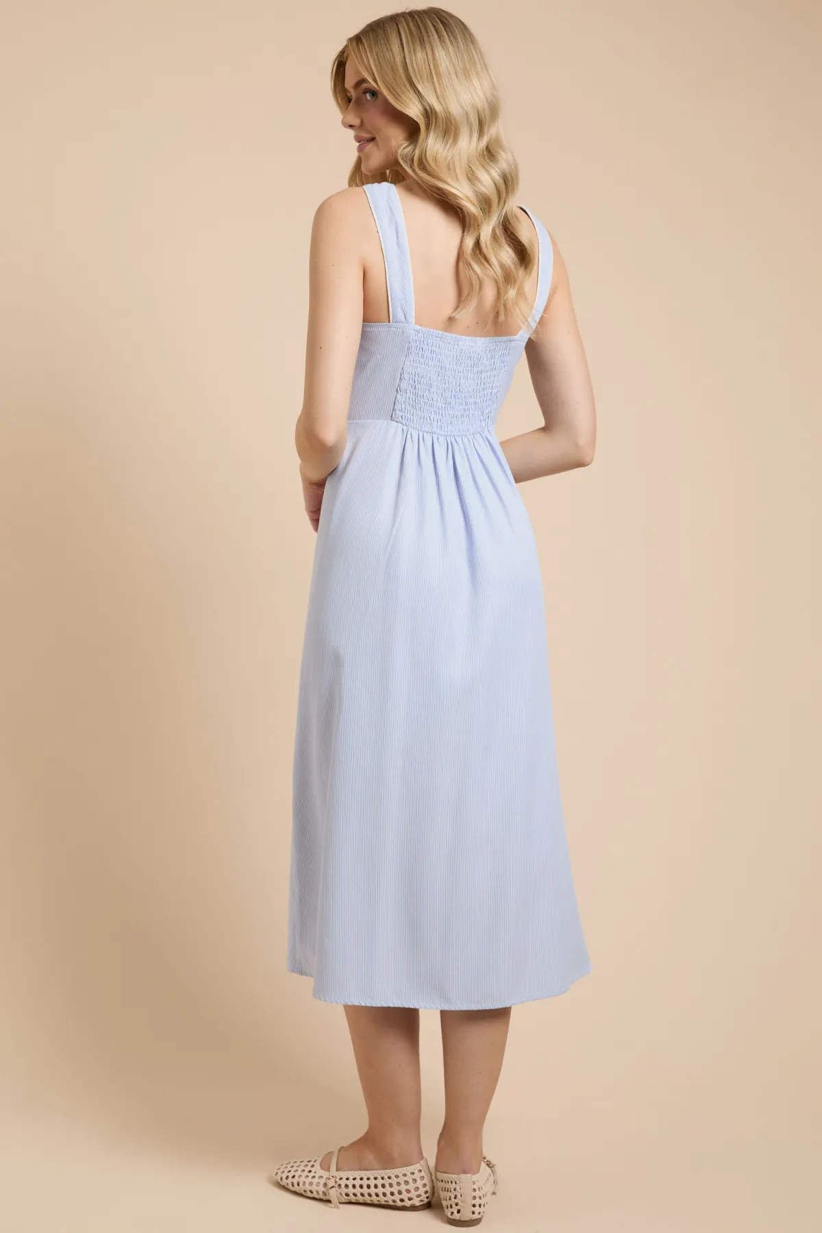 Dorothy Perkins Robe Midi À Rayures Avec Boutons<Femme Robes|Robes Mi-Longues