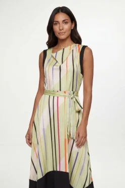 Wallis Robe Midi À Rayures Contrastées En Satin<Femme Robes Mi-Longues|Satin Et Dentelle