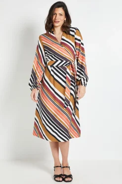 Wallis Robe Midi À Rayures Estivale Avec Ceinture<Femme Toutes Les Robes|Robes Mi-Longues