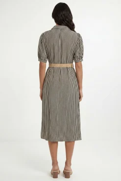 Wallis Robe Midi À Rayures Estivales Avec Ceinture<Femme Robes Chemise|Toutes Les Robes