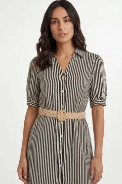 Wallis Robe Midi À Rayures Estivales Avec Ceinture<Femme Robes Chemise|Toutes Les Robes