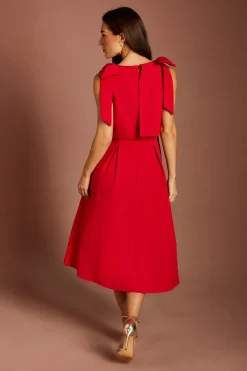 Coast Robe Midi Sans Manches Avec Nœuds Aux Épaules Et Superposition De Corsage<Femme Toutes Les Robes|Robes Mi-Longues