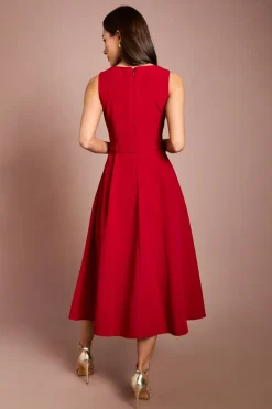 Coast Robe Midi Sans Manches À Ceinture Avec Col À Volants<Femme Robes Mi-Longues|Robes