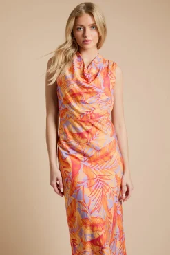 Robe Midi Sans Manches À Col Bénitier
