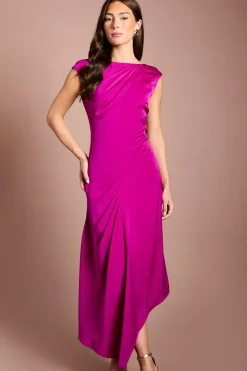 Robe Midi Sans Manches À Dos En V Avec Ourlet Asymétrique