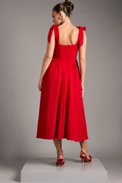 Coast Robe Midi Sans Manches En Crêpe Avec Bretelles À Détail Nœud<Femme Robes Mi-Longues|Robes