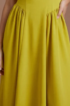 Robe Midi Sans Manches En Crêpe Avec Bretelles À Détail Nœud